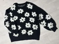 花柄オーバーサイズニット