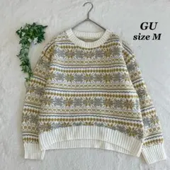 GU✨ジーユー（M）ノルディックセーター ニット ジャガードセーター