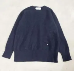 ミラオーウェン　カシミヤ100% ニット　クルーネック　ネイビー