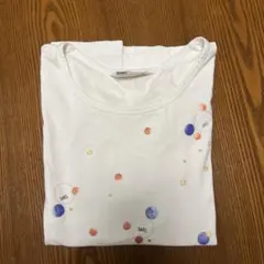日本製　DAKS 半袖Tシャツ 薄めクリーム色　 ドット柄　Lのサムネイル