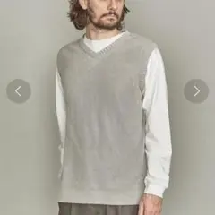 【BEAUTY&YOUTH】ストローコットン アゼ ベスト Mサイズ ベージュ