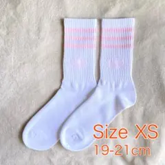 【新品】アディダス クルーソックス XS 19-21cm ホワイト×パールピンク