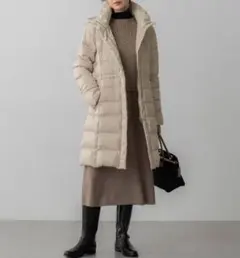 23区新品【洗える/撥水加工】シレータフタ ロング ダウンコート32訳あり