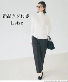 cocaリブニットタートルネックトップス アイボリーＬサイズ