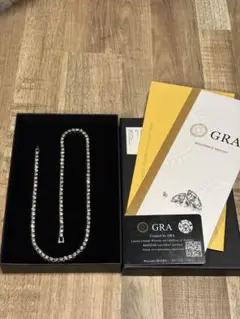 【超美品】モアサナイト　テニスチェーン　5mm 幅ネックレス　GRA鑑定書有り