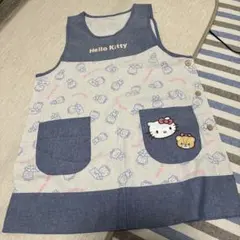 値下げ不可　ハローキティ　エプロン　デニム　保育士さん　自宅用