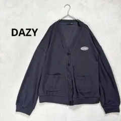 【ディジー】XL 長袖カーディガン　レディース　ダークグレー Vネック