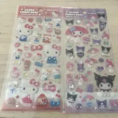 【正規品】ハローキティ・マイメロディクロミ クリアキャンディシール2枚