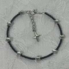 ブラックスター ビーズブレスレット【ハンドメイド】Y2Kフェアリーグランジ