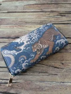 和柄　長財布　龍　虎　個性派✨　美品✨のサムネイル