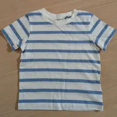 西松屋　エルフィンドール　半袖Tシャツ　ボーダー　ブルー　80cm　保育園