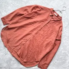 【美品】COLZA オーバーサイズ M オレンジ シャツ 長袖 透け感のサムネイル