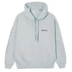 【新品】ミルクフェド 袖ロゴ入りパーカー スウェット フーディー ライトブルー