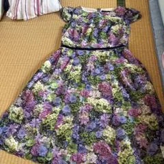 美品 アナスイミニ お花 ワンピース ネイビー フォーマル - メルカリ