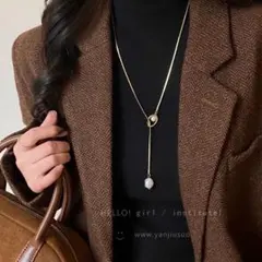 ラスト1点！！新品 ゴールド Y字ロング ネックレス