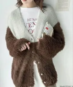 シャギーニットカーディガン