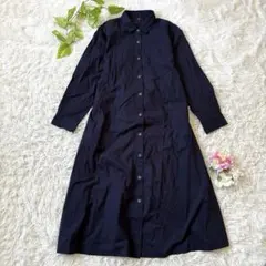 【UNIQLO】 レディース シャツワンピース (L) Aライン 体型カバー