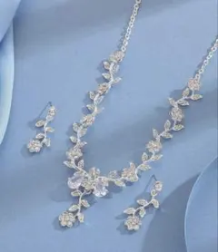 ブライダルアクセサリー 花と葉モチーフ セット