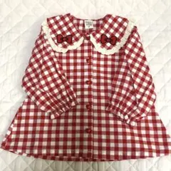 futafutax HELLO KITTY ギンガムチェックシャツ 80cm