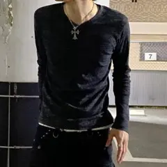 archive grunge メランジロンT Vネック お兄系 KA37