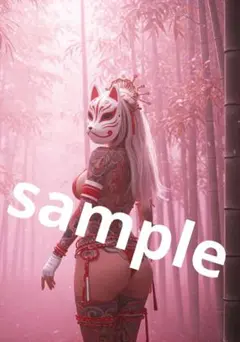 (3)和風美女　刺青女性　タトゥー和柄　L判写真　AIアートグラフィック