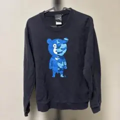 BEAMS T ベア柄 トレーナー ネイビー S