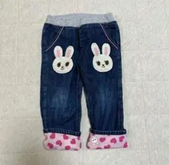 ミキハウス　90cm うさこ　女の子　デニムパンツ　うさぎ　ベビー　ロングパンツ