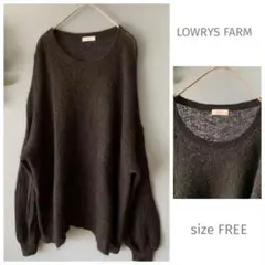 LOWRYS FARM モヘア混ふんわり軽いロングニット 黒