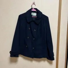 ネイビー ダブルブレストピーコート　学生　L クリーニング済