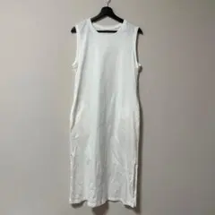 UNIQLO ノースリーブ カットソーワンピース L ホワイト