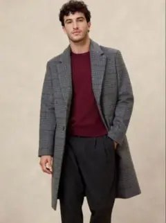 BANANA REPUBLIC　グレー系チェック チェスターコート