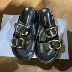 CAMINANDO ブラック サンダル ダブルバックルのサムネイル