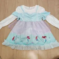 120cm DisneyPrincess アリエル 長袖 ワンピース なりきり