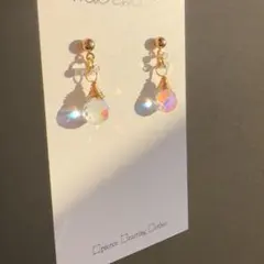 No.913 難あり　 ハンドメイド　オーロラ　ドロップ　ピアス　イヤリング