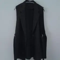 ブラック ノーカラーベスト サイズF