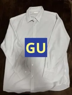 GU ライトグレー シアーシャツ　長袖シャツ Mサイズ