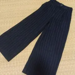 ザラZARAキッズストライプワイドパンツネイビー116cm