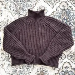 H&M ダークブラウン チャンキーニット M