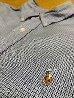 ラルフローレン　Ralph Lauren チェック　ブルー　長袖　シャツ　BD