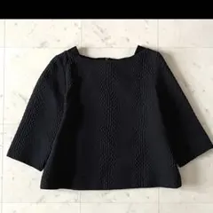 美品♪アドーア ブラウス プルオーバー 七分袖 キーネック オーバー 