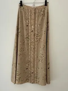 INGEBORG 花柄ロングスカート ベージュ
