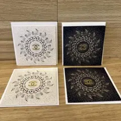 エンボス　高級　シャネル　CHANEL グリーティングカード 4枚セット