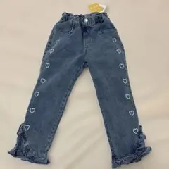 新品　SLAP SLIP 110cm デニム ハート刺繍 パンツ