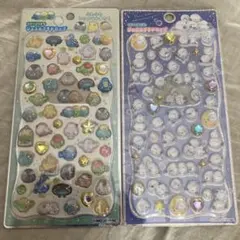 シマエナガ、ふわふわとりのなかまたち　ジュエルプチドロップ　ストーン付き　シール