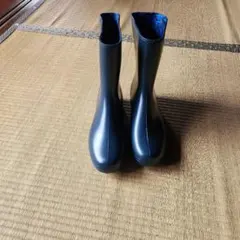 ネイビー 長靴 花柄内装