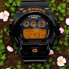 【電池交換済】G-SHOCK GW-6900B 電波ソーラー ブラック オレンジ