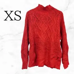 a new day 赤いケーブルニットセーター XS