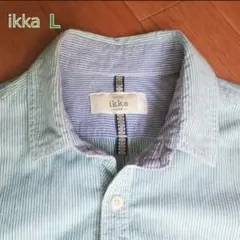 ikka 七分袖 ストライプシャツ　 Lサイズのサムネイル