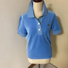 Lacoste 水色 ポロシャツ 半袖 レアなストレッチベロア