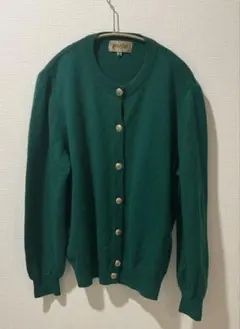レディース金ボタン付きカシミヤ100%ニットカーディガン